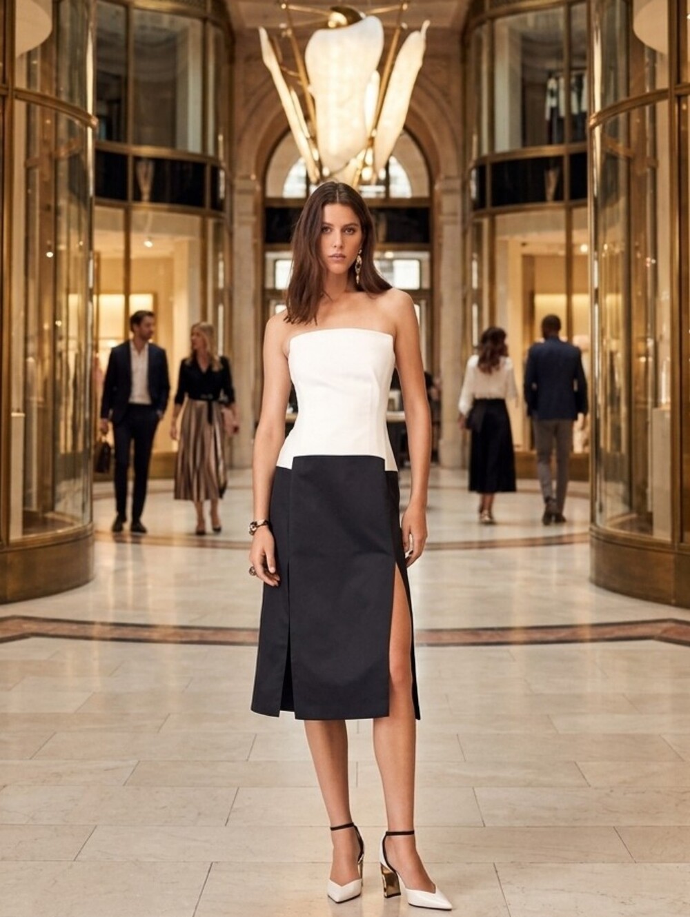ZARA STUDIO CONTRAST CORSET STYLE DRESS LIMITED EDITION